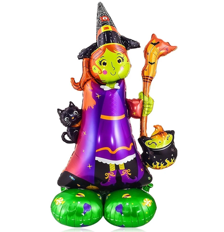 Bruja Globo Halloween Fiesta Decoración Autónomo Mago Cuento de Hadas Enorme Foto 1 de 4