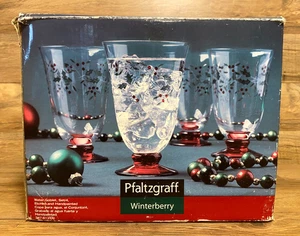 JUEGO DE 4 - PFALTZGRAFF WINTERBERRY - 14 OZ. COPAS DE AGUA DE VACACIONES VASOS - Imagen 1 de 3