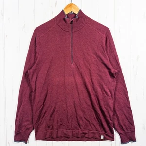 Men's M Red Smartwool Sport Knit Half Zip Sportknit Merino Wool Wear Used 2NDG-0 - Picture 1 of 7