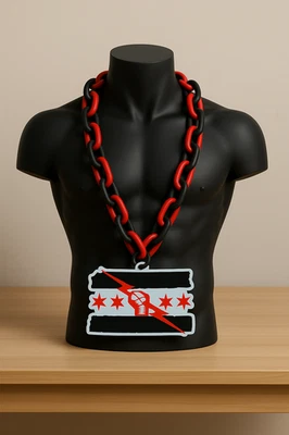 Новый см панк WWE борьбы ожерелье цепочка 32» вентилятор блестящий GTS Macho Gear кулак логотип - Изображение 1 из 4