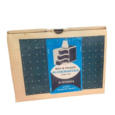 6 Bell & Howell Slide Trays 35mm slide storage system w box Stackable 6-072254 - Image 1 of 4