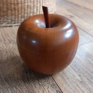 Portamonete vintage legno tornito albero da frutta mela fatto a mano MCM portagioie - Foto 1 di 8