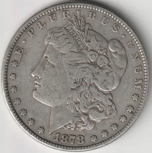 # 3 1878 8 TAIL FEATHERS MORGAN SILVER DOLLAR VF - Picture 1 of 2