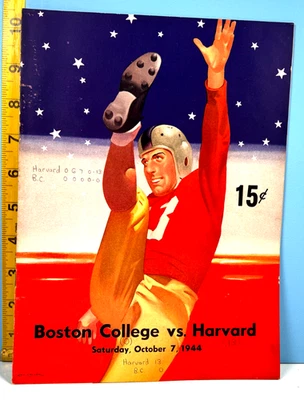 🔥Harvard v Boston College NCAA Football Program 10/7/44 HIGHER GRADE!🔥 - Image 1 of 4