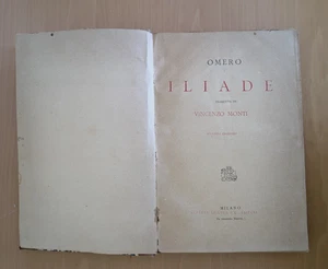 Omero L'Iliade Edizione Trad V. Monti Illustrata Alfredo Brigola Milano 1870 - Imagen 1 de 12