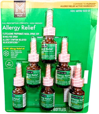Member's Mark Allergy Relief Fluticasone Propionate Nasal Spray 6x 0,62 oz 27/02 - Imagem 1 de 3