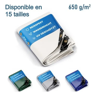 Bâche camion Nemaxx, PVC 650 g/m², imperméable avec œillets, robuste - Bild 1 von 4