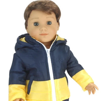 Blue And Yellow Jacket Fits 18" American Boy Girl Doll Clothing