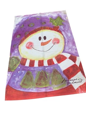 Muñeco de Nieve Navidad Púrpura Jardín Porche Bandera Invierno Marianne Richmond 25 x 37” Foto 1 de 4