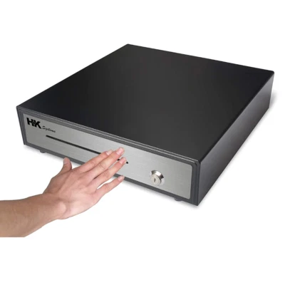 HK SYSTEMS 16" Heavy Duty Black Manual Push Open Cash Drawer with 5B/5C Stainless Steel NEW