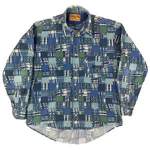 Vintage Crazy Graphic Print 90s Long Sleeve Collared Shirt Size Men's Medium M - Bild 1 von 13
