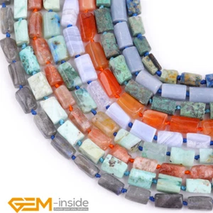 8x12mm Natural Assorted Gemstone Tube Column Faceted Beads Jewelry Making 15" - Foto 1 di 294