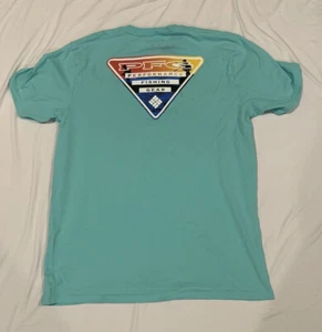 Columbia PFG Fishing Gear Men's Pastel Aqua S/S Blue TShirt Large - Picture 1 of 8