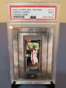 LeBron James 2003-04 Topps Rookie Matrix Framed Mini RC #111 PSA 9 mint