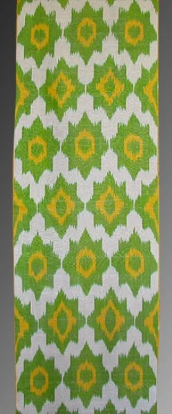 3.2 Yard HAND MADE UZBEK Natural SILK IKAT ADRAS FABRIC #5703** - Image 1 of 4