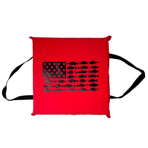 Red Throw Cushion - US Coast Guard Approved - American Fish Flag - Picture 1 of 3