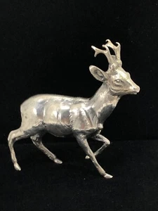 Vintage Sterling Silber Hirsch Hirsch Skulptur Figur gepunzt ca. 4" 124g - Bild 1 von 19
