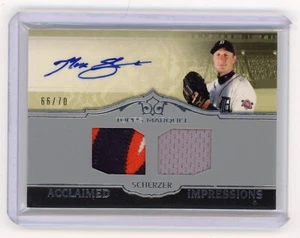 Tarjeta autografiada reliquia parche camiseta Topps Marquee Max Scherzer 2011 #/70 - Imagen 1 de 2