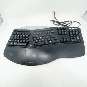 ADESSO Wired ERGONOMIC Keyboard PCK-208B Contoured Black Gaming Media TESTED - Picture 1 of 7