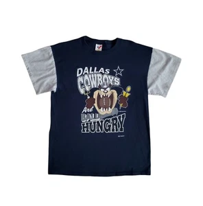 READ🔻 Vintage Taz Tasmanian Devil Dallas Cowboys Are Ball Hungry NFL Shirt XL - Picture 1 of 7