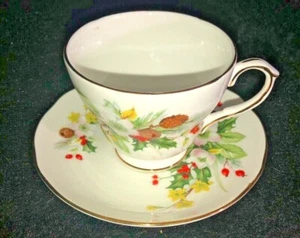Vintage Duchess Winter Bone China Teacup and Saucer Set #411-England-1970's - Picture 1 of 5