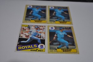 George brett o pee chee lot of 4 baseball cards 1985-1987 #100-#126 hof mlb