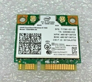 Scheda WiFi Dual Band Wireless-N 7260 Intel board card per HP Elitebook 850 G1 - Foto 1 di 1