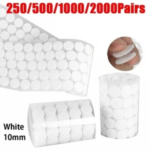 250-2000Pairs Hook and Loop Dots Sticky Self Adhesive Coins Circles Tapes 10mm - Picture 1 of 16