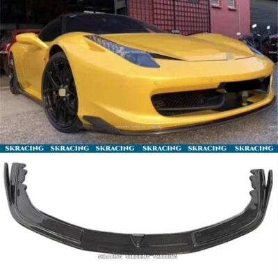 Divisor de labios de parachoques delantero de fibra de carbono para Ferrari 458 Spider Italia 2010-2015 Foto 1 de 4