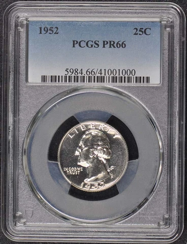 1952 25C Superbird Washington Quarter PCGS PR66 Cover