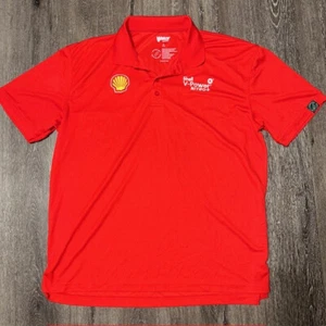 Shell Polo Shirt Mens XL Red V Power Employee Uniform Gas Station Polo - Picture 1 of 4
