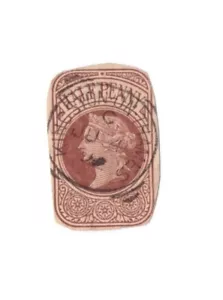 Half Penny Brown 1890s Queen Timbre Victoria stamp - Picture 1 of 2