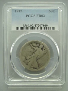 1917 50c Walking Liberty mezzo dollaro argento PCGS FR 02 - Lowball - Foto 1 di 4