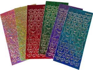Butterfly Diamond Sparkle Peel Off Sticker Sheet Card Making Scrapbooking Crafts - Picture 1 of 24