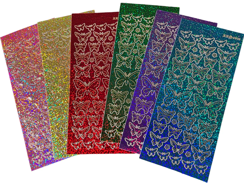 Butterfly Diamond Sparkle Peel Off Sticker Sheet Card Making Scrapbooking Crafts