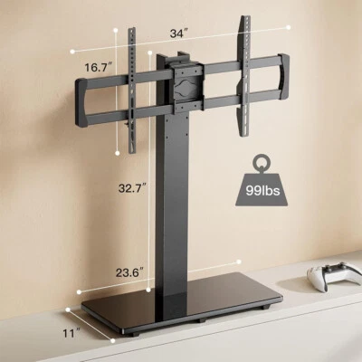 Swivel TV Stand Base, Height Adjustable for 50"-75" LCD OLED Flat/Curved TV US - Image 1 of 4