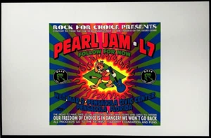 Pearl Jam POSTER L7 Follow For Now Rock For Choice 1994 Siebdruck ungeschnitten TAZ - Bild 1 von 1