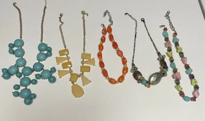 Vintage Necklaces Lot of 5 Assorted Chunky Beaded Fashion Estate Sale - Picture 1 of 21