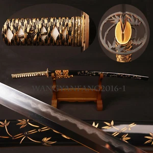 Clay Tempered Folded T10 Steel Full Tang Japanese Samurai Katana Sharp Sword - Picture 1 of 12