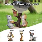 Resin Sculpture Animal Statue Dog/Cat/Rabbit Figurine Cat Sculpture Lawn Lamp