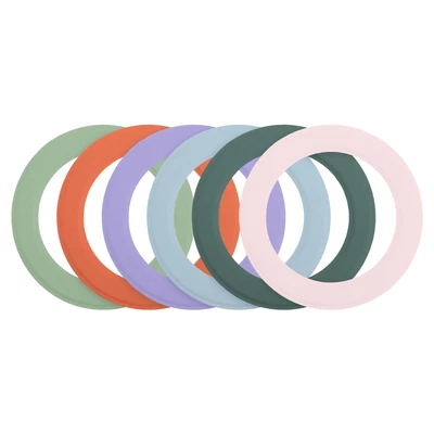 6Pcs магнитные наклейки кольцо, оранжевый/розовый/фиолетовый/синий/зеленый/светло-зеленый - Изображение 1 из 4