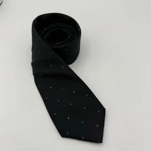 Yves Saint Laurent Silk Tie Mens Black Blue Necktie 3x57  Diamond Pattern - Picture 1 of 5