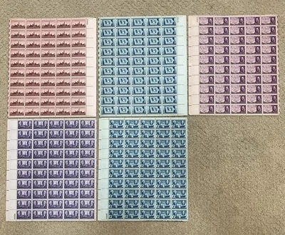 Lot of 5 Full Sheets US Stamps 3 cent MNH Scott #'s 941, 942, 943, 946, 947 - Image 1 of 4