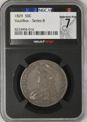 1829 Capped Bust 50¢ NGC XF 40 VaultBox BOX32-43 - Image 1 of 2