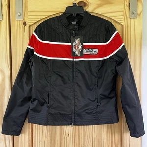 Harley Davidson Jacket Woman’s LARGE RN 103819 CA 03402 Nylon Biker Jacket 2006 - Picture 1 of 6