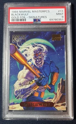 Marvel Masterpieces Blackwulf 1994 lámina de oro firmas #11 PSA 9 como nuevo Foto 1 de 4