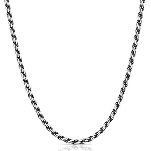 Kordelkette 4mm 925er Silber Massiv Gestempelt Oxidiert für Damen und Herren - Bild 1 von 45