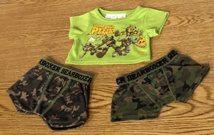 Build a Bear BABW Teenage Mutant Ninja Turtles who wants Pizza? T-SHIRT & BOXERS - Picture 1 of 6