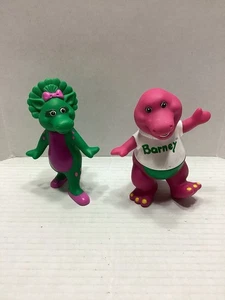 Vintage Fun-Time Barney & Baby Bop Dinosaurs 5” Plastic Vinyl Toy Lyons Group - Picture 1 of 4