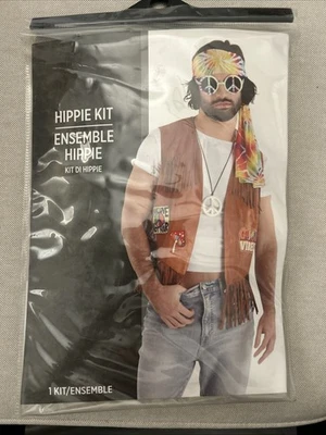 Kit hippie de 3 piezas - Bufanda tie dye, gafas de sol con signo de paz, collar con signo de paz Foto 1 de 4